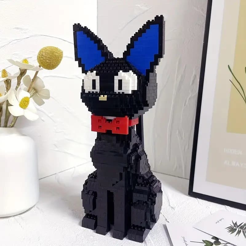 Gato cão simulação blocos de construção brinquedos educativos com haste brinquedos infantis