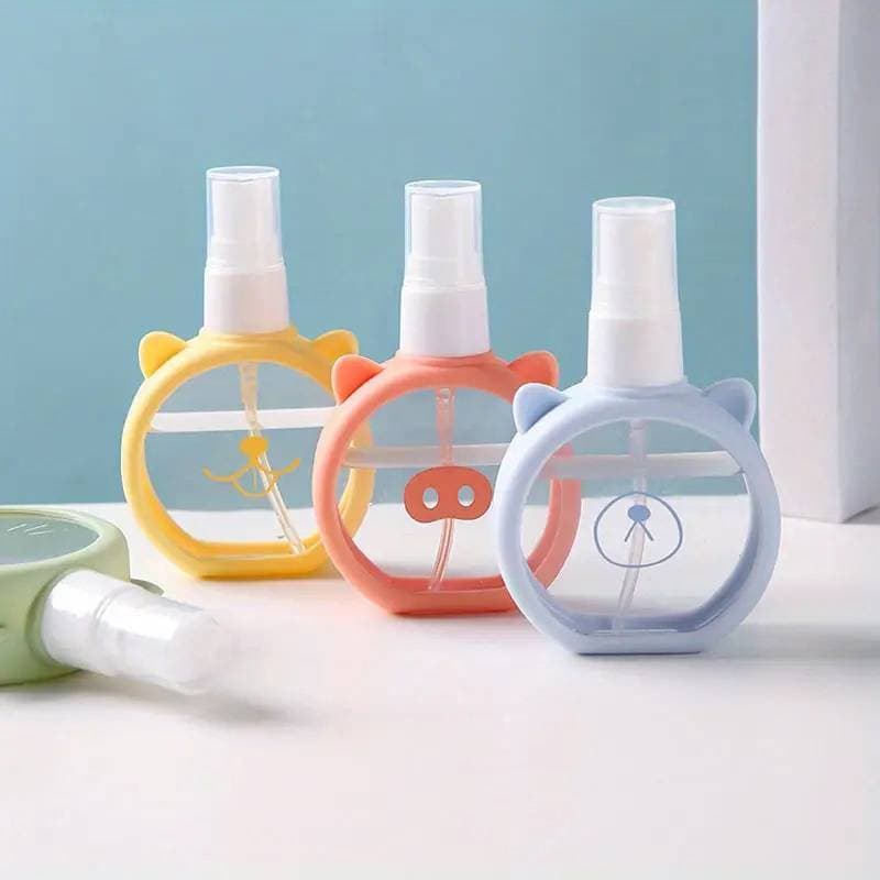 Frasco De Spray De Gato De Desenho Animado HUEQU 55ml-Perfume/Desinfecção Recarregável Com Capa De Silicone Fofa