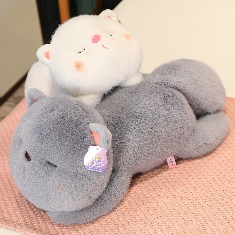 Redondo Deitado Gato Boneca De Pelúcia Sonolento Brinquedo Crianças Conforto Presente Para Meninas Aniversário Chá