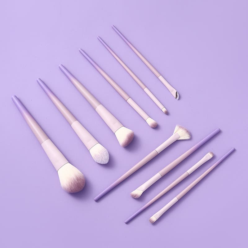 pincel maquiagem kit pincel maquiagem profissional 10 pçs/Cangzhou leite roxo conjunto de pincéis de maquiagem saco de a
