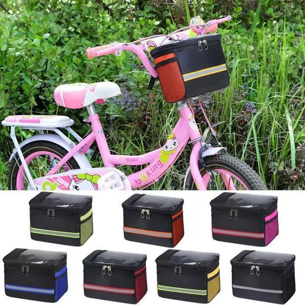 Crianças saco dianteiro da bicicleta pequeno saco de armazenamento frontal bateria carro pendurado bolso saco de armazen
