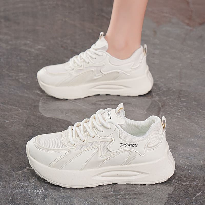 Outono sapatos femininos novo estilo malha respirável sapatos esportivos femininos versão coreana All-Match de sola gros