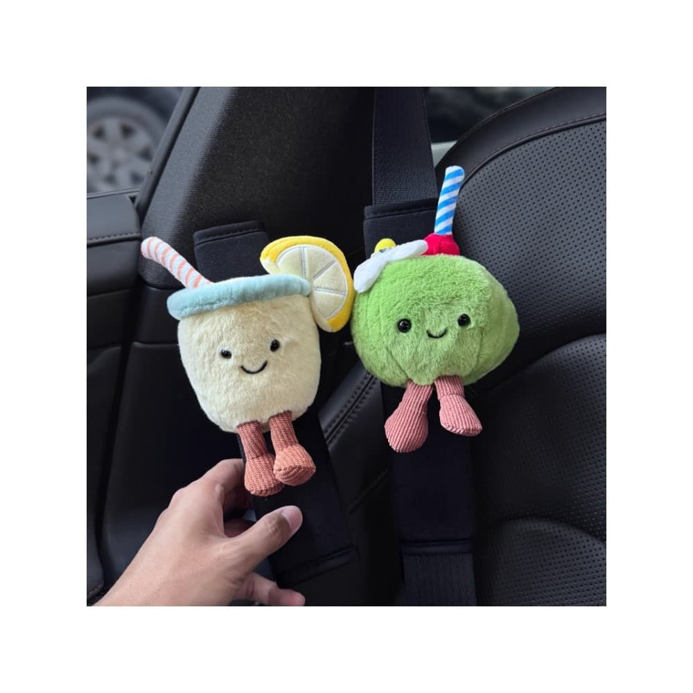 Novo estilo limão coco água cinto de segurança do carro almofadas de ombro Anti-estrangulamento pescoço decoração femini