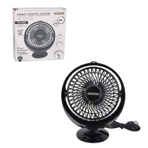 Mini Ventilador Portátil Usb Compacto Silencioso Recarregável Mesa Preta