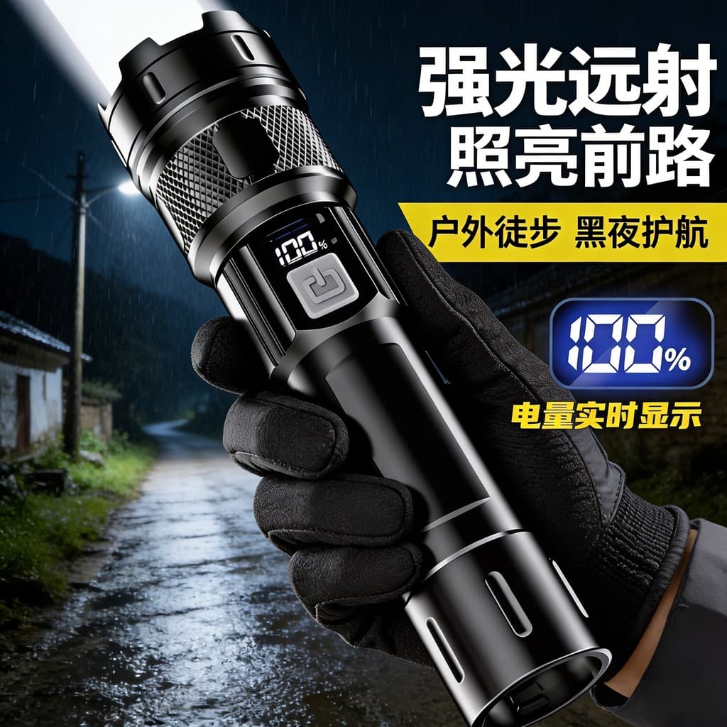 Lanterna de luz forte recarregável portátil recarregável Super brilhante Zoom ao ar livre Xenon luz LED de concentração