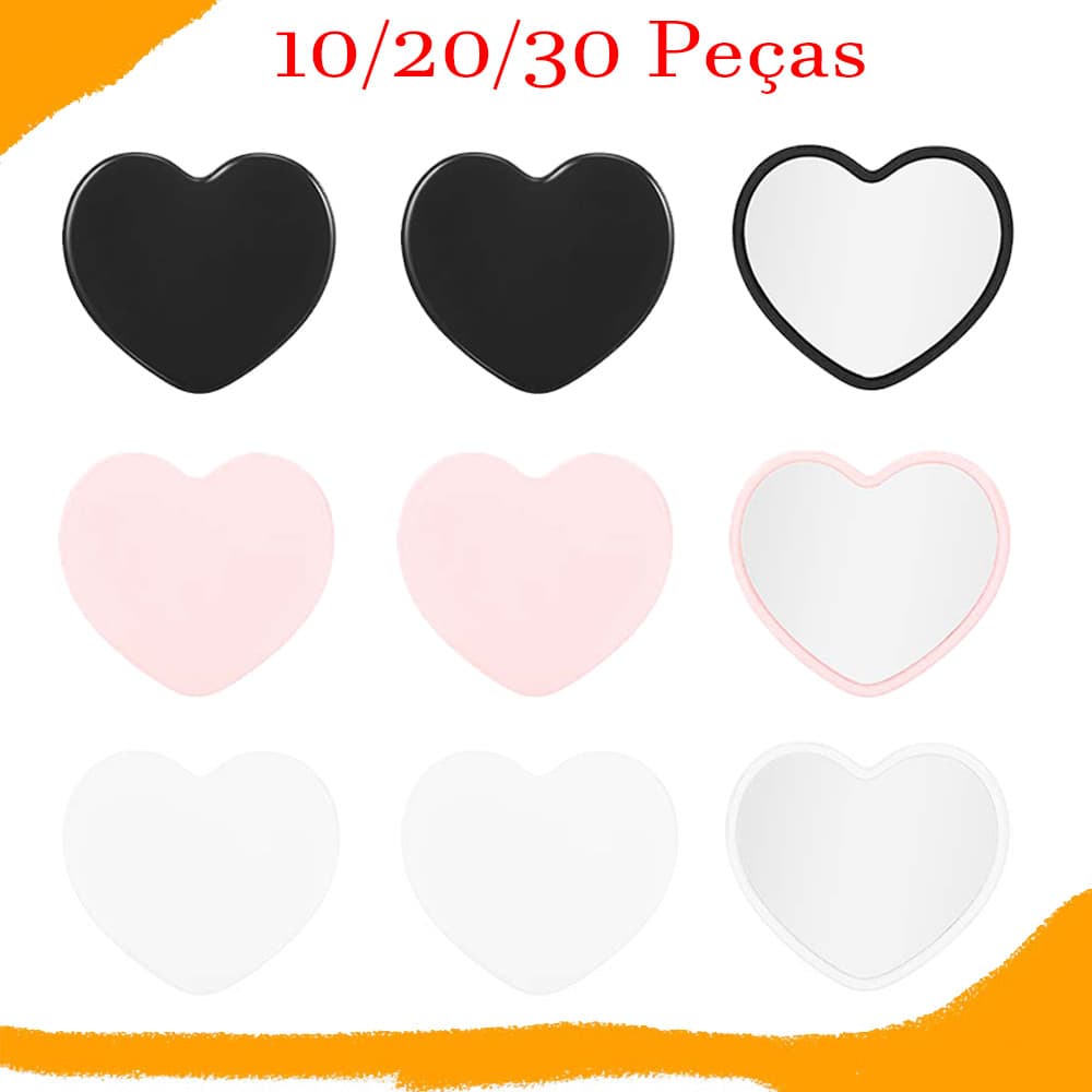 5 x 6.4 cm, 10/20/30 Pçs Espelho compacto em formato de coração, lembrancinhas de festa: mini espelho de bolso, portátil