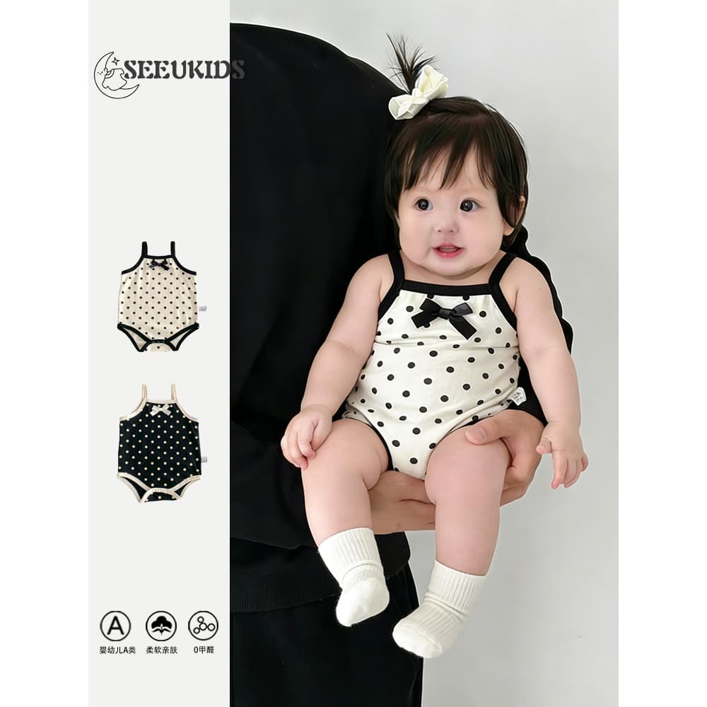 2026 verão roupas de bebê fino sem mangas macacão bonito Bowknot bebê menina estilingue macacão