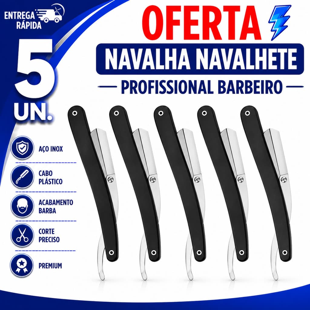 NAVALHA PROFISSIONAL ACABAMENTO PRECISO BARBA BIGODE COSTELETA