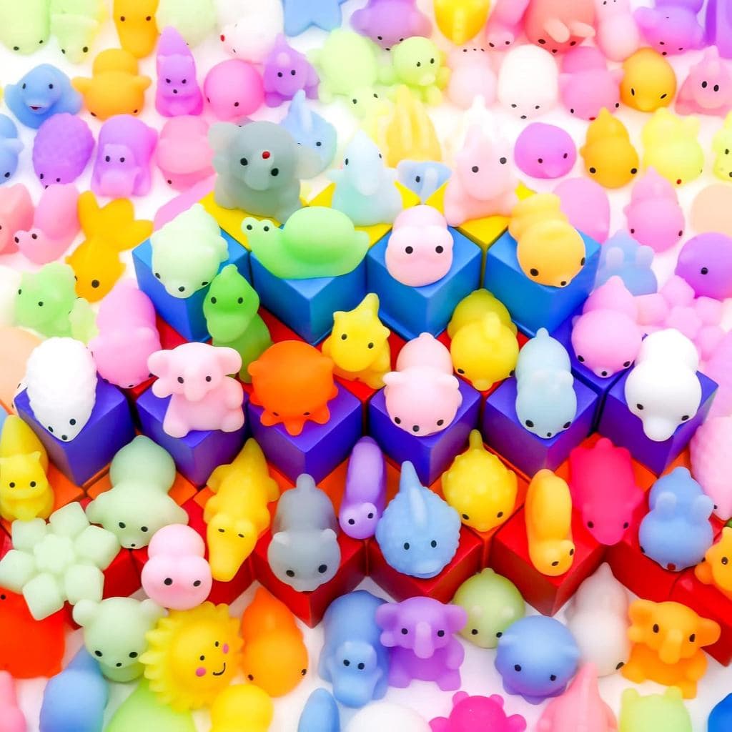 LENYOQIN 100 Peças de Brinquedos Kawaii para Apertar, Lembrancinhas de Festa Infantil, Mini Brinquedos Sensoriais para A