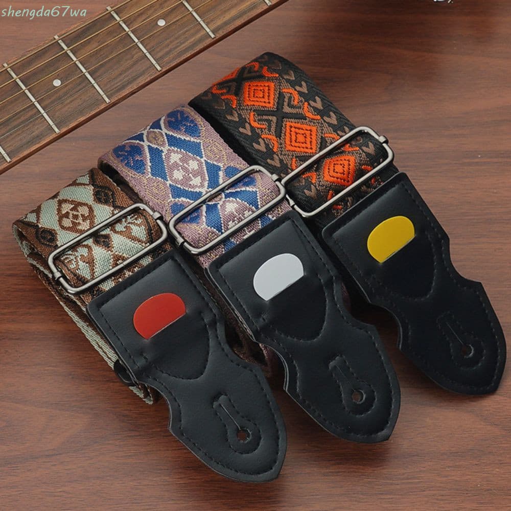 Correia De Guitarra SHENGDA , Cintos Elétrica Ajustáveis Vintage , Cinto De Ombro De Algodão Puro De Poliéster