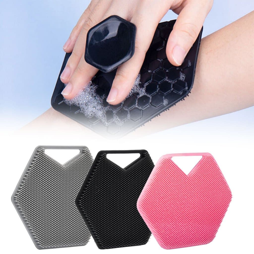 Escova de Limpeza e Esfoliação Corporal de Silicone Macio para Banho Manual e Massagem Suave do Corpo