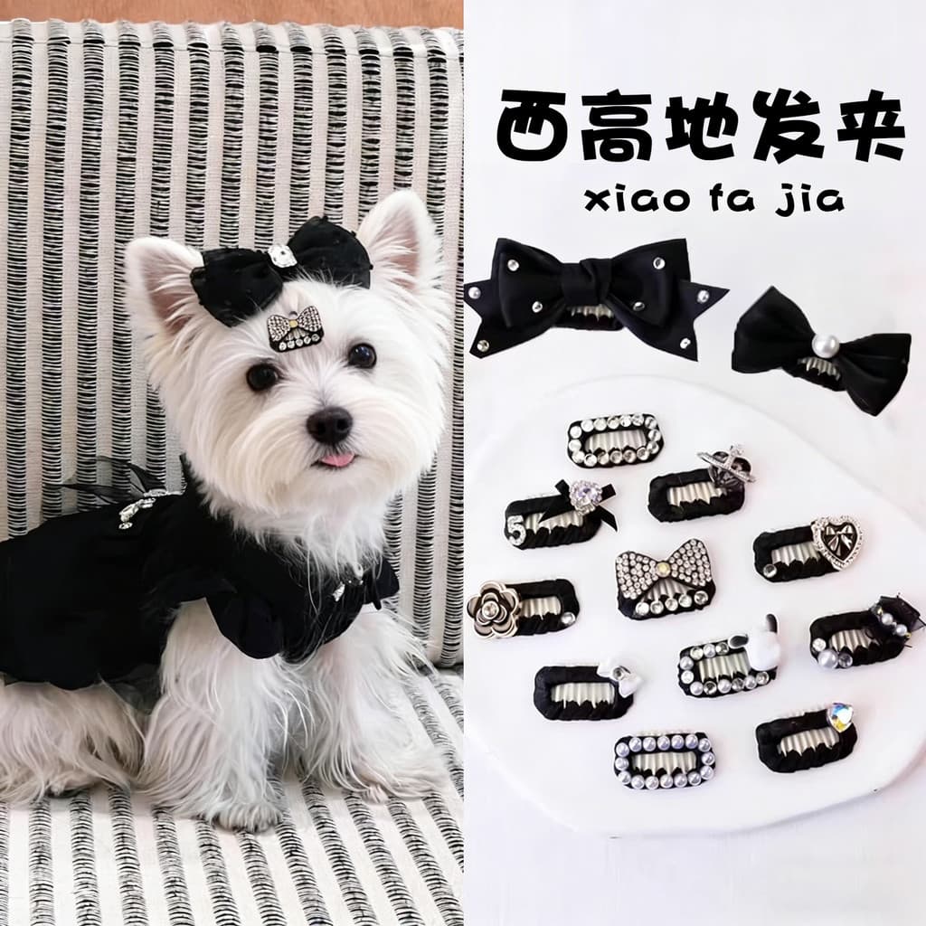 West Highland haste branca especial hairpin filhote de cachorro cocar Pet bb clipe acessórios hairpin nariz ponte clipe