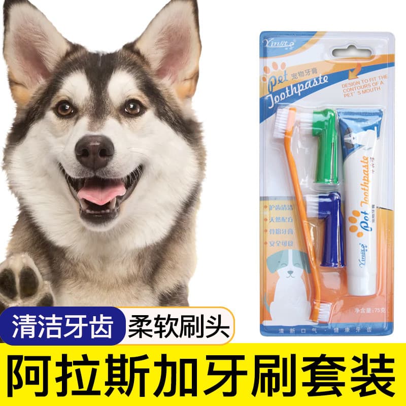 Alasca dedicado escova de dentes para animais de estimação berços de dedo ferramentas de escova de dentes suprimentos de