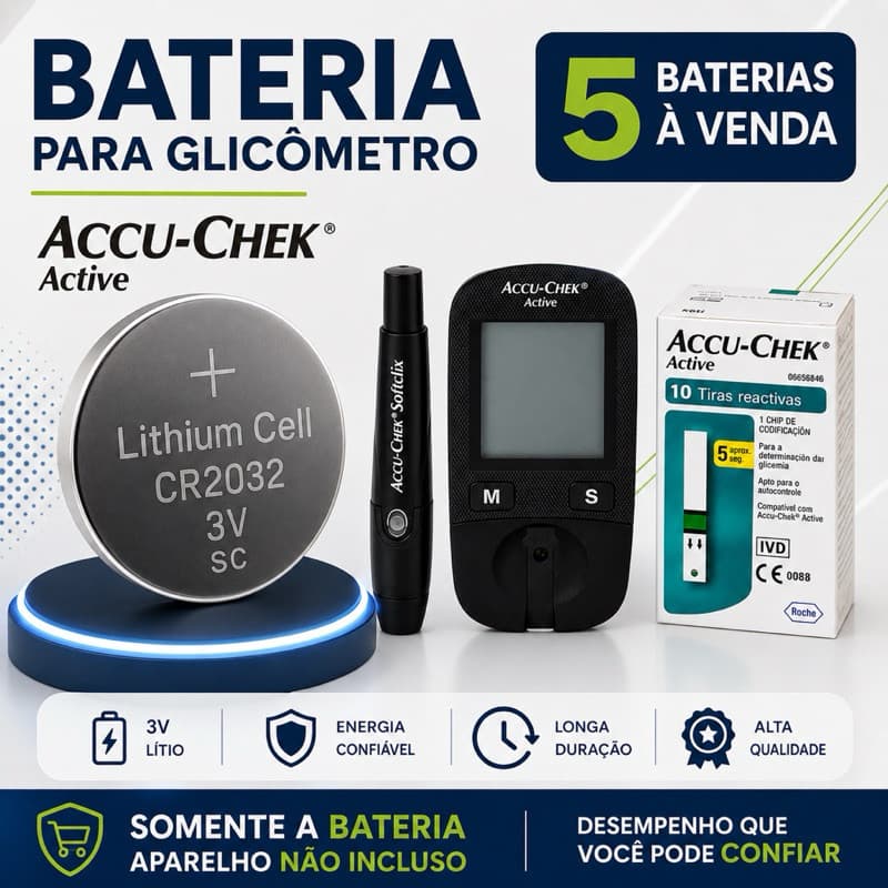 Cartela 5 Bateria Para Aparelho Glicose On Call Plus vc