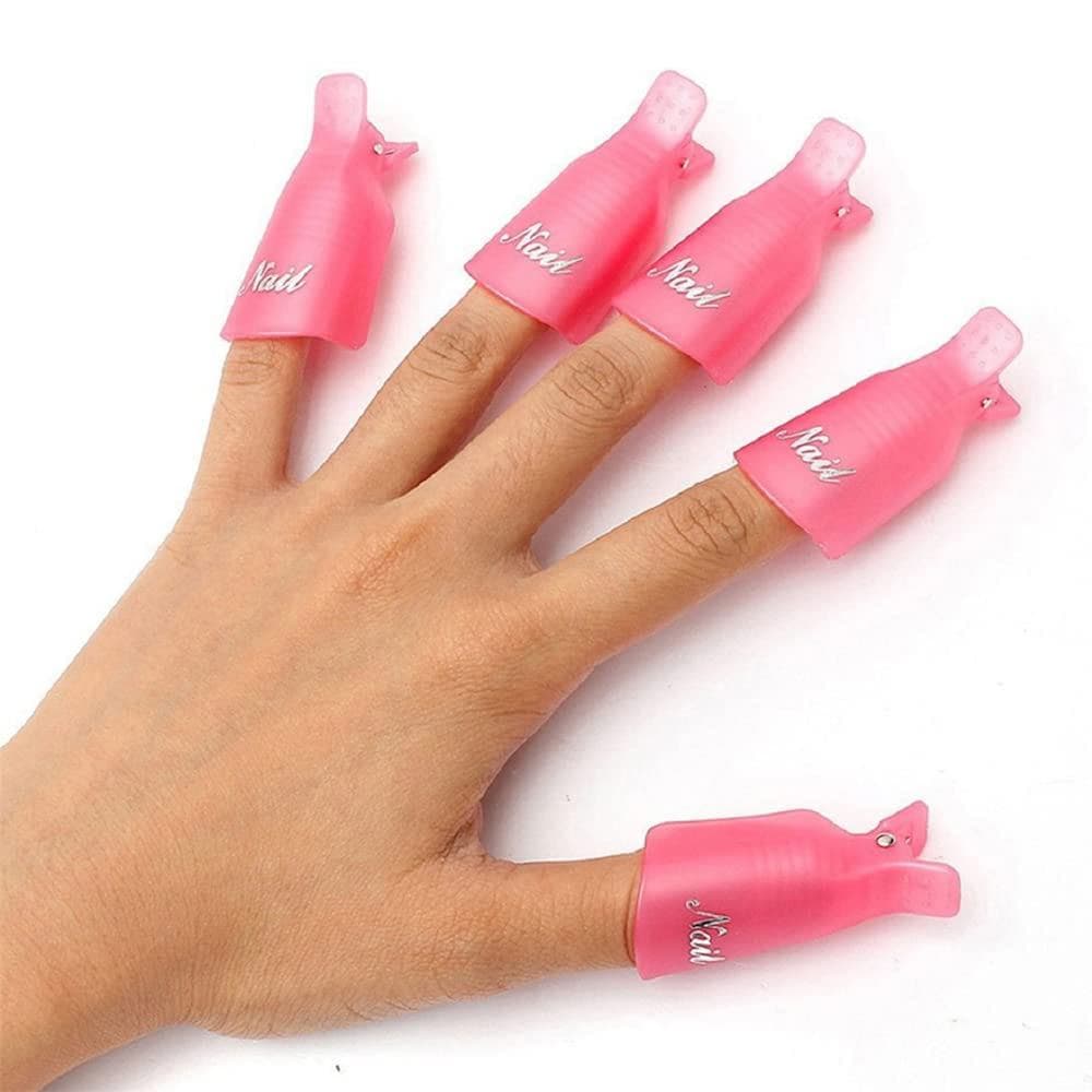 HiMo 10PC Clipe Removedor de Esmalte em Gel UV para Unhas de Acrílico (Rosa) I4IK