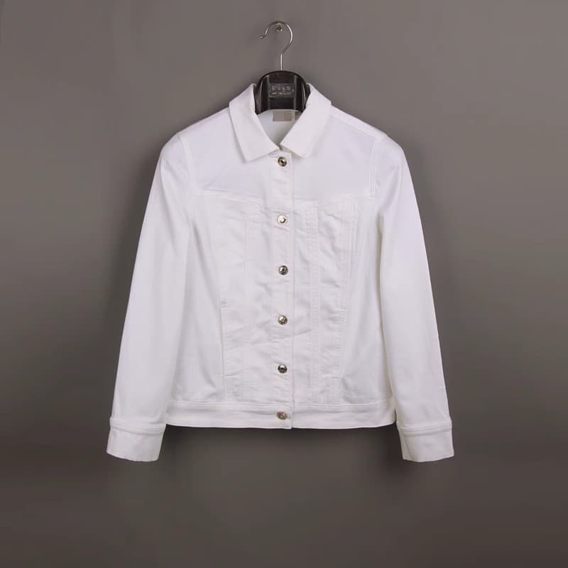 Primavera branco denim jaqueta feminina ordem estrangeira 100kg tamanho grande Casual denim jaqueta pequena jaqueta curt