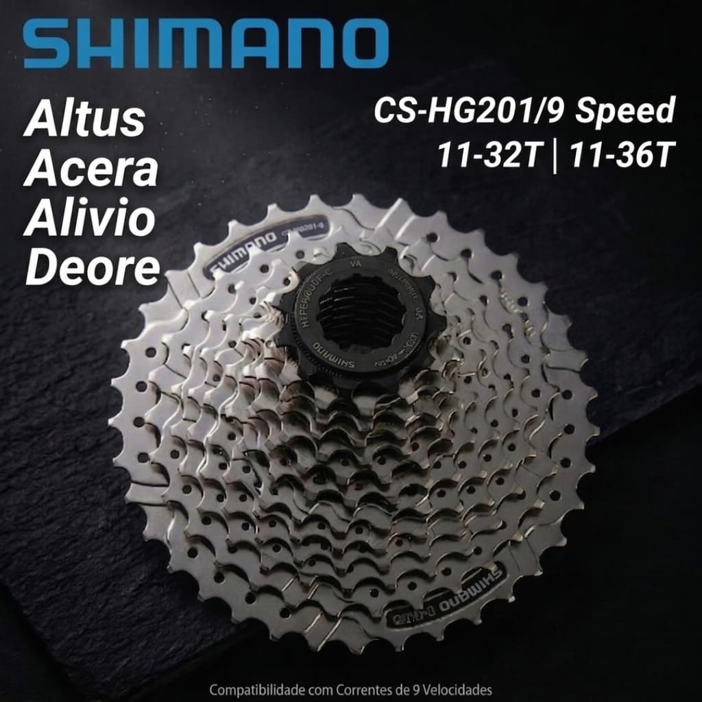 Cassete K7 Shimano HG201 11-36 Dentes 9 Velocidades