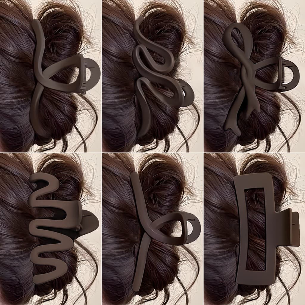 Cor de café fosco Grab clip feminino 2026 novo estilo grampo de cabelo volta cabeça grande Volume de cabelo Multi-tubarã