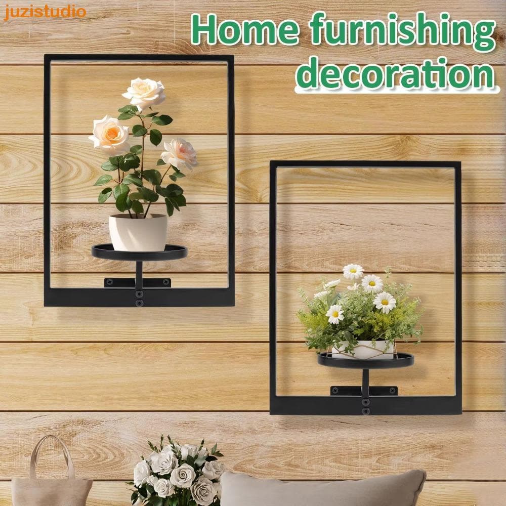 Moldura De Parede Para Plantas De Metal JUZISTUDIO , Suporte Preto Durável , Multifuncional