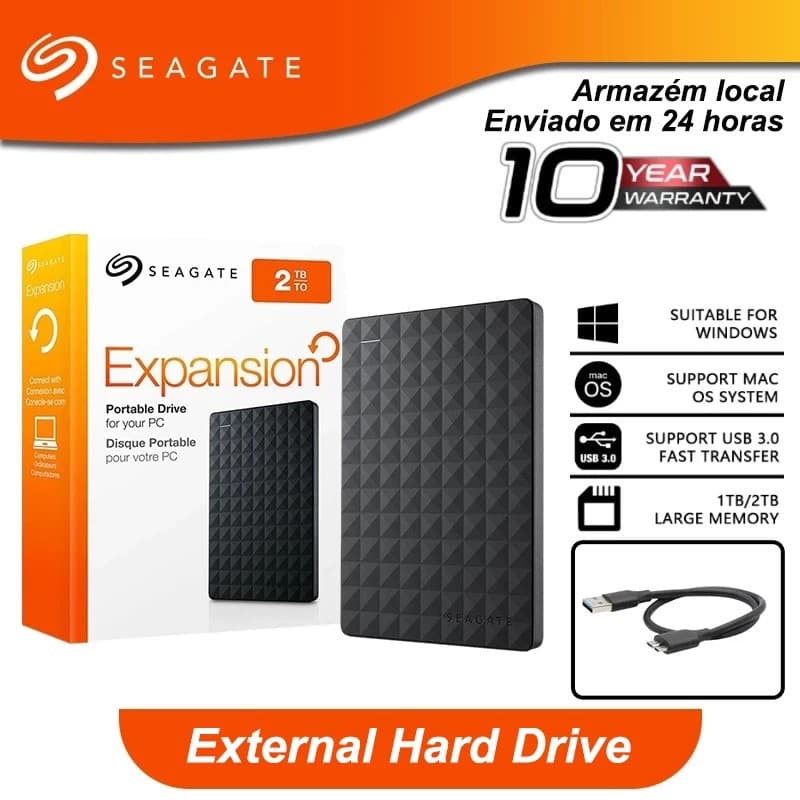 ⚡️ Seagate ⚡️ Disco Rígido Externo HD 1TB 2TB 4TB USB 3.0 Estendido 2TB