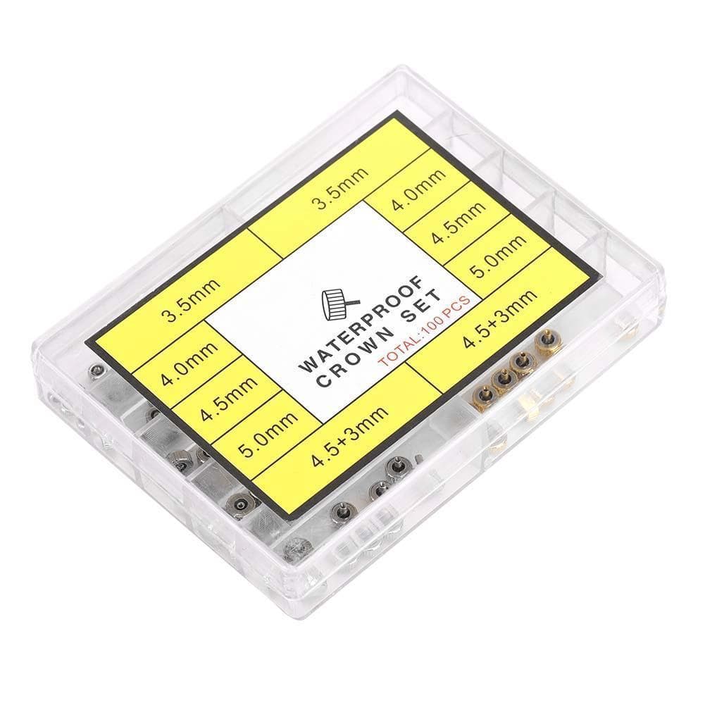 Acessórios de relógio caixa epóxi lidar com cabeça relógio coroa 10 grade relógio lidar com peças reparo cobre ouro prat