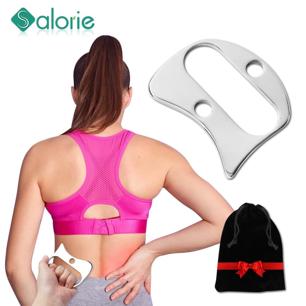 SALORIE Raspador De Aço Inoxidável Gua Shaing Massage Tool Muscular Fisioterapia De Tecido Macio Para Costas , Pernas ,