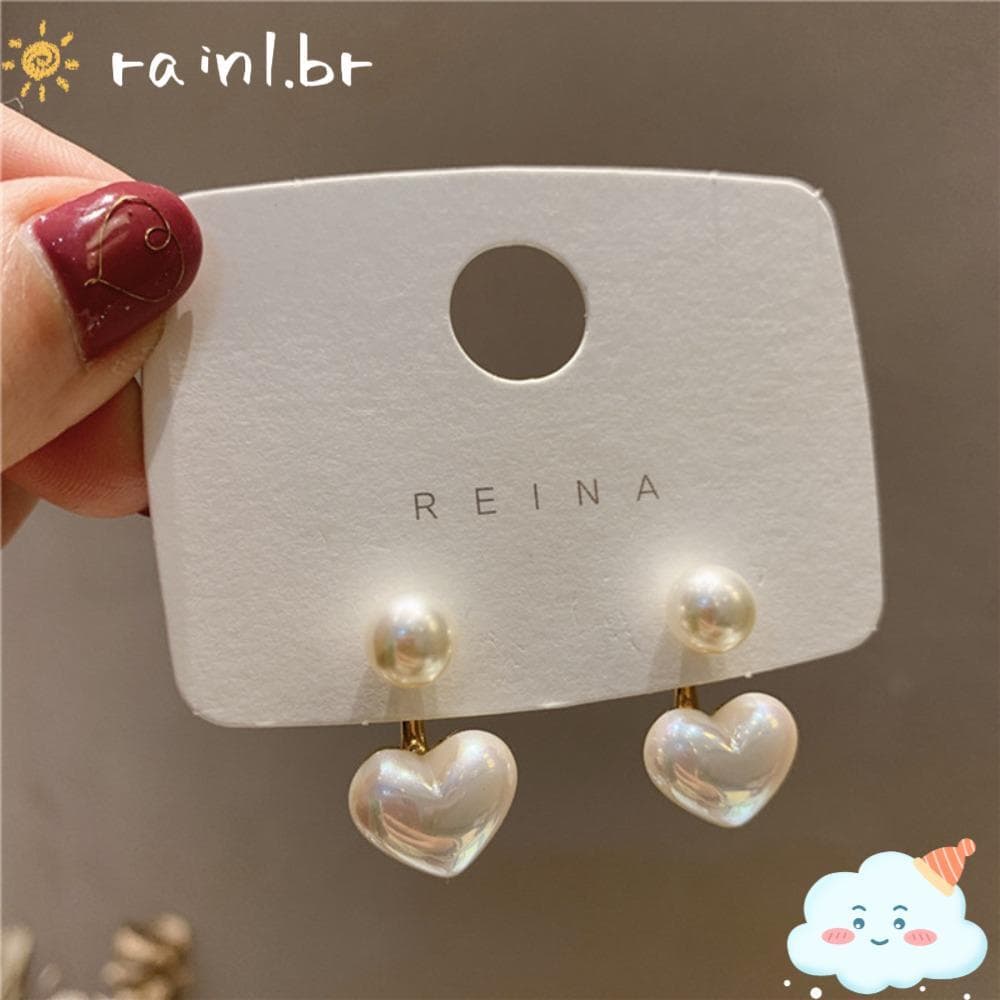 Brincos De Coração RAIN , Liga De Amor Elegantes E Minimalistas