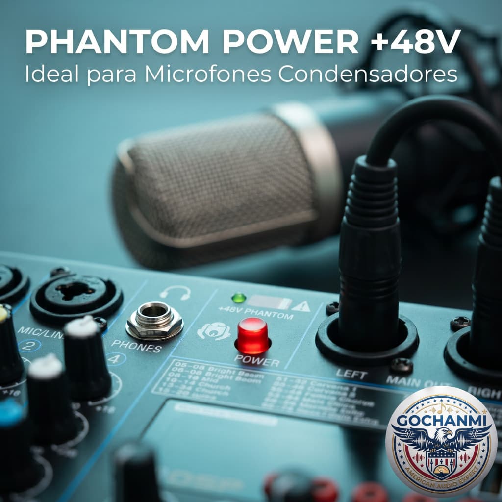 Mesa de Som Gochanmi MX4 Compacta Profissional Para Som Ao Vivo