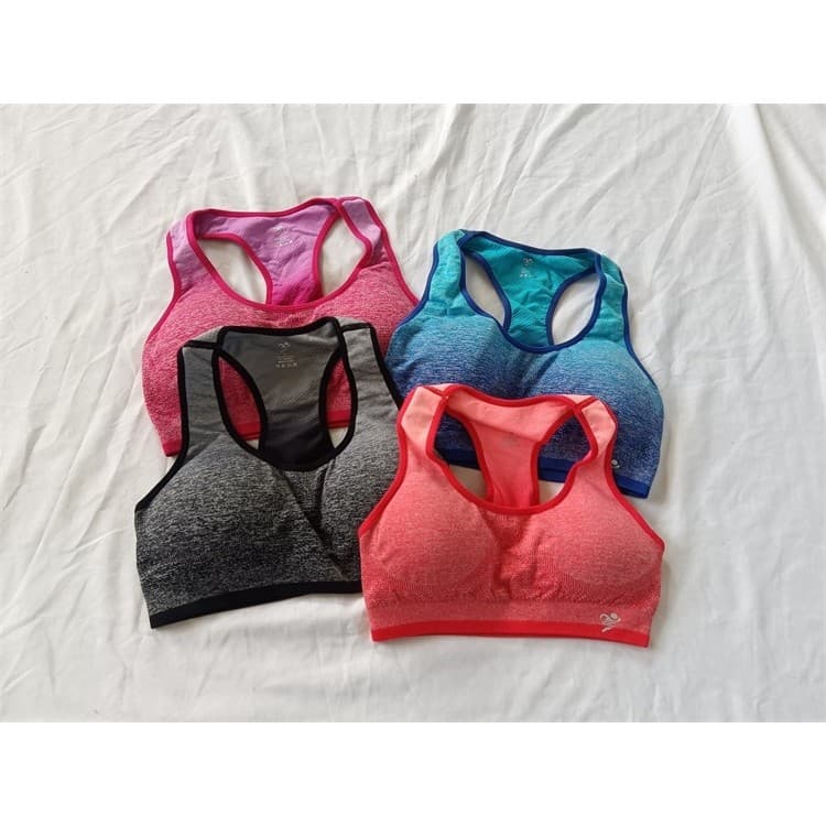 B21-55 esportes femininos Yoga correndo exercício Fitness sem fio gradiente sutiã roupa interior absorção de choque