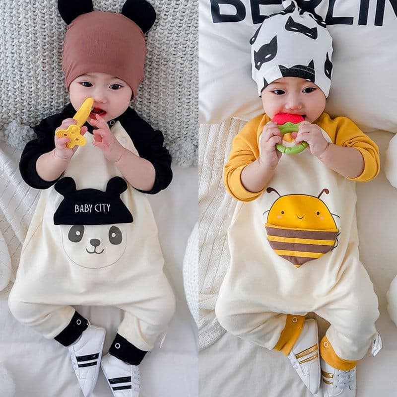 Bebê primavera macacão primavera outono bebê recém-nascido puro algodão pijamas influenciador Super moda Outing roupas m