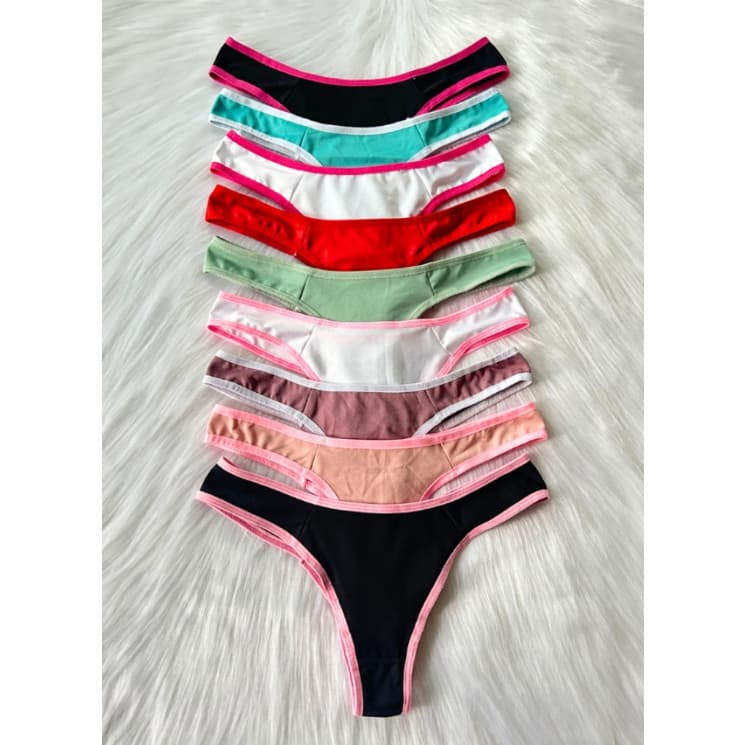 Kit 3 Calcinhas Conforto Revenda Tanga Premium Sensual Dia a Dia Confortável
