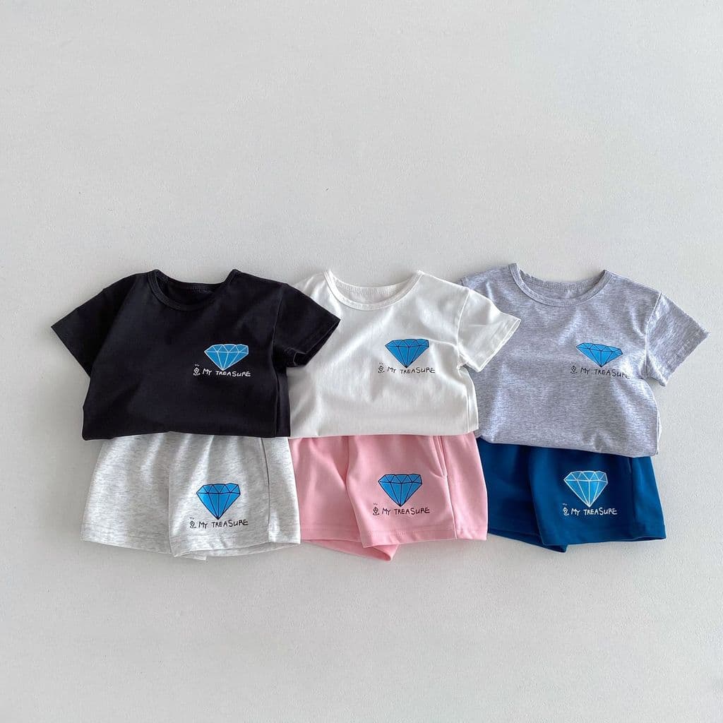 Versão coreana estilo verão meninos meninas de manga curta simples camiseta Shorts de duas peças crianças Casual terno e
