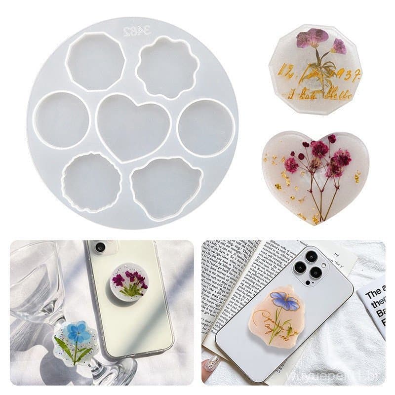 Suporte De Telefone Moldes De Resina De Silicone Móvel Epoxy De Cristal G6A3 Jóias Artesanais Para Bricolagem Velas