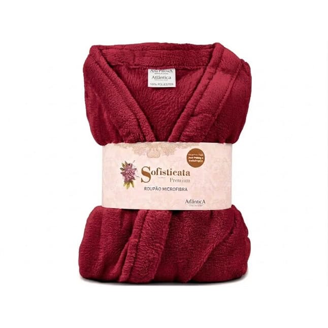 Roupão Com Bolso Premium Sofisticata Atlântica Unissex -Tamanho ( M ) Ultimas Unidades - Bloodstone