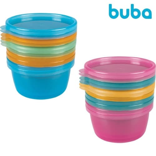 Kit 6 Potes Para Armazenar Buba Congela Comida Papinha Bebê Introdução Alimentar Nenem Criança Bebe