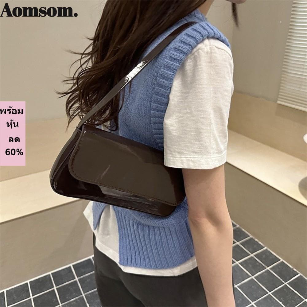 Bolsa Para Axilas AOMSOM , De Ombro Quadrada Com Capa Flip PU