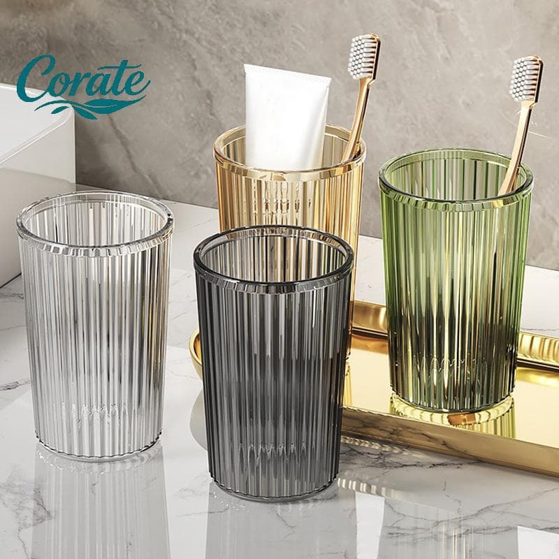 [Corate] Copo De Enxaguatório Bucal Acrílico , Escova De Dentes , Banheiro , Luz , Estilo Luxuoso , Acessórios De Armaze