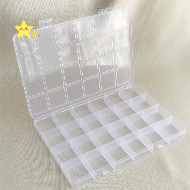 [JBTH] Prático 24 Gridpartment Plástico Transparente Caixa De Armazenamento Jóias Brinco Talão Parafuso Titular Caso Dis