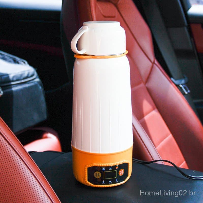 Copo elétrico para ferver água, chaleira de viagem para carro, copo portátil para ferver água, copo isolado com temperat
