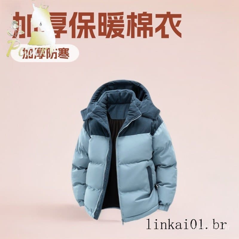Jaqueta acolchoada forro de lã masculino inverno novo estilo engrossado quente à prova de frio acolchoado jaqueta acolch