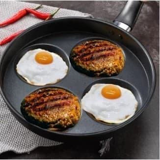 Frigideira 4 em 1 Antiaderente Divisórias Ovos Hambúrguer Grelha Cozinha