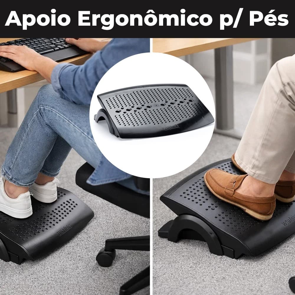 Apoio Ergonômico para os Pés Ajustável Confortável Escritório Descanso