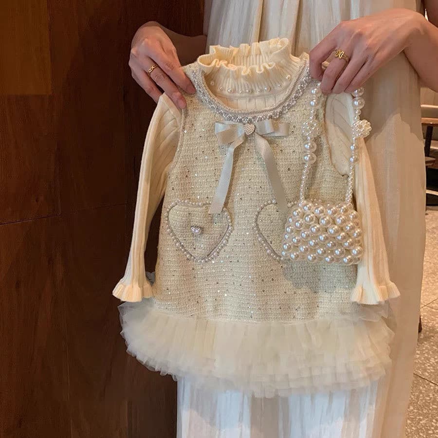 Meninas vestido de princesa inverno novo estilo vestido de um ano menina bebê velo colete vestido elegante