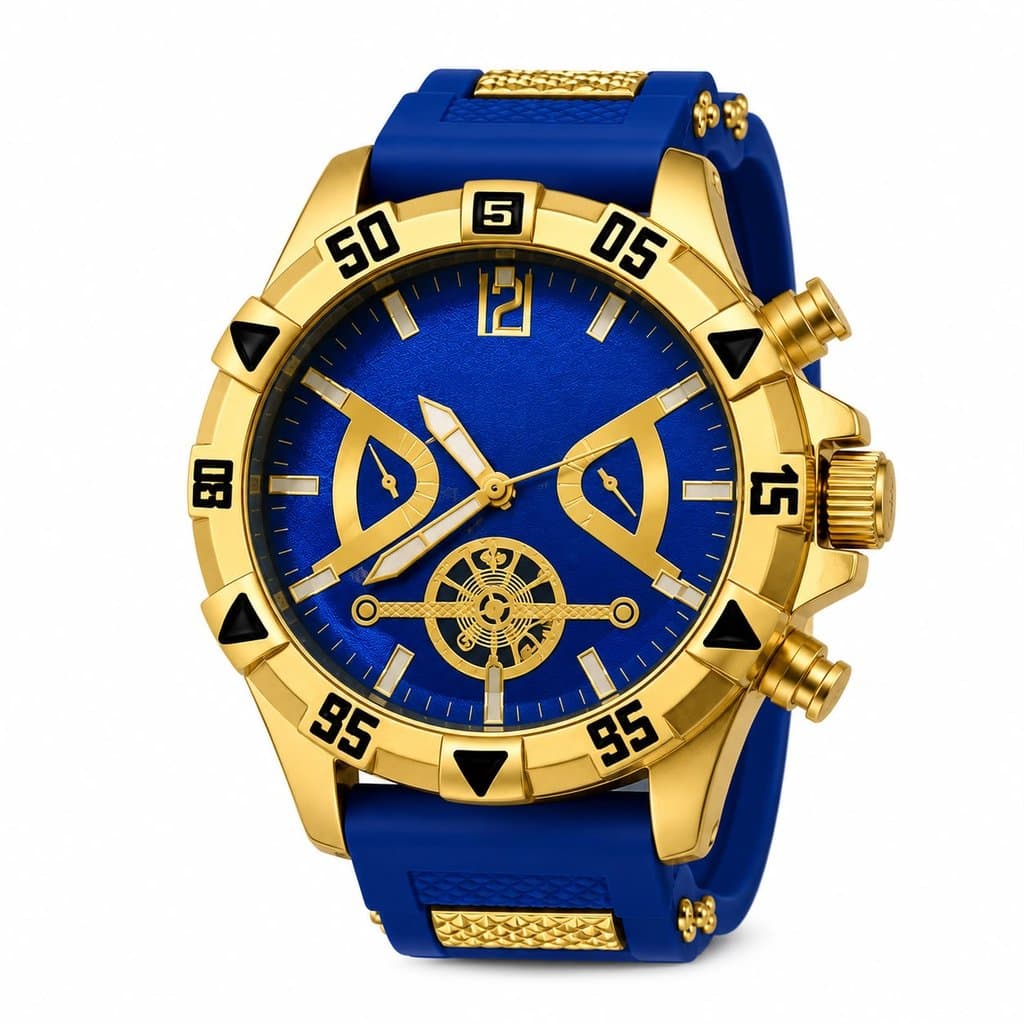 Relógio Masculino Luxo Banhado 18K De Silicone