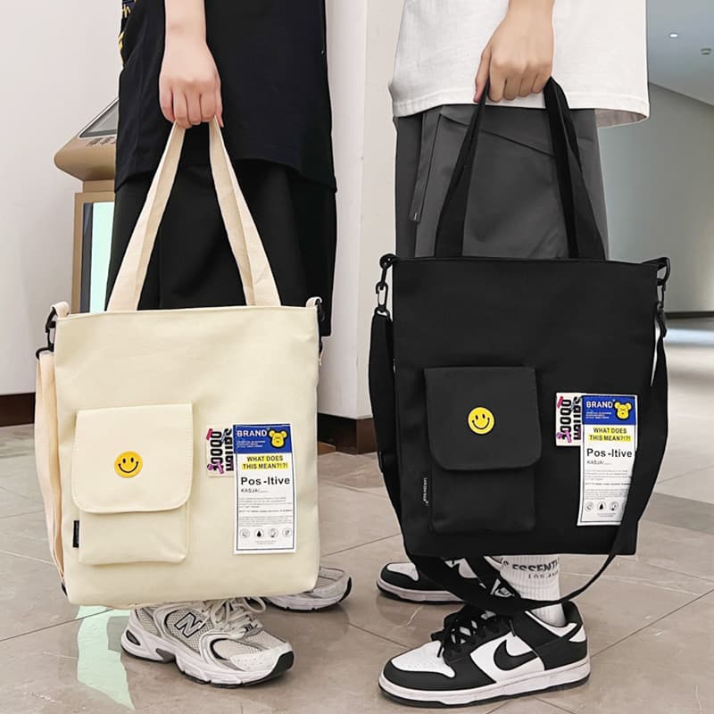 Bolsa de lona masculina bolsa de ombro ins saco do mensageiro japonês simples Casual estudante bolsa casal na moda