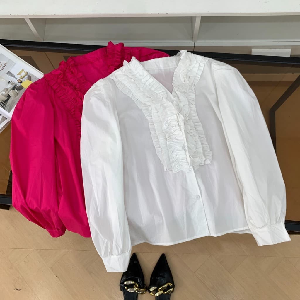 Camisa com decote em V mais magro olhar moda simples renda fina transparente em linha reta de manga comprida Commuter to