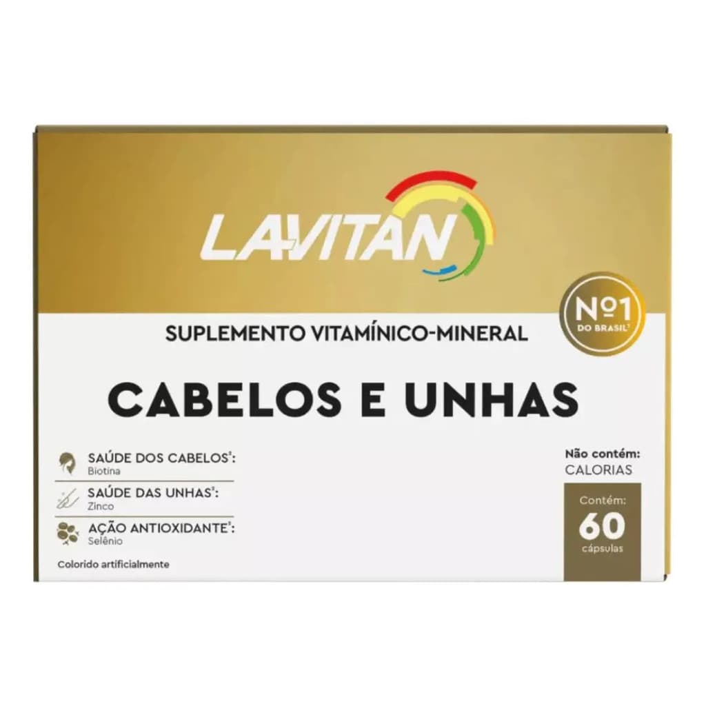 Lavitan Cabelos E Unhas Com 60 Cápsulas Sem Sabor
