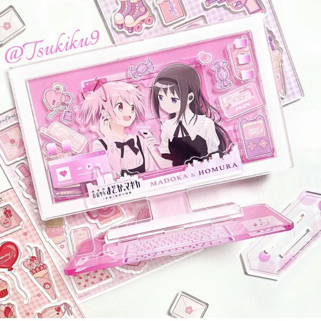 Novo estilo caseiro menina mágica Madoka rosa mesmo quadro suporte acrílico de alto valor presente para amigos namoradas