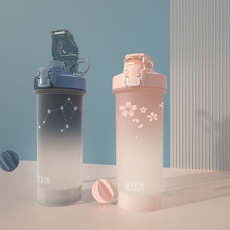 Copo verão feminino de alto valor Shaker copo Fitness mexendo bola esportes proteína em pó copo de palha de grande capac