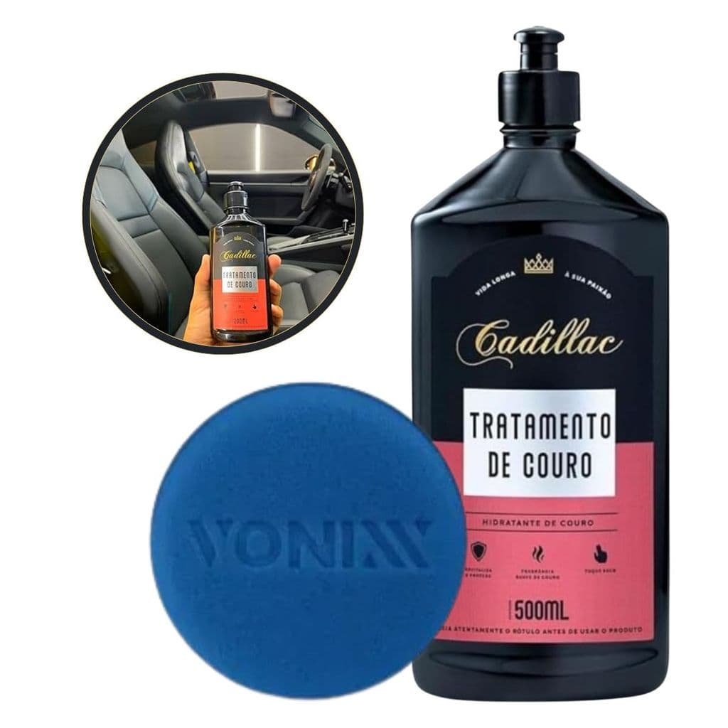 KIT TRATAMENTO DE COURO CADILLAC 500ml + APLICADOR VONIXX HIDRATANTE DE COURO